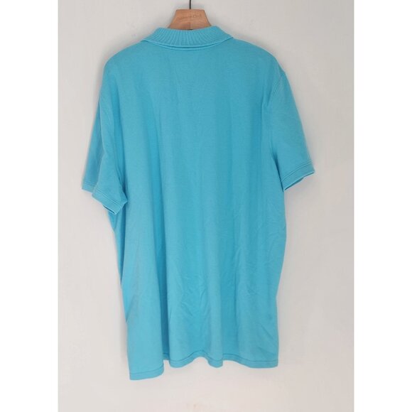 St John's Bay Comfort Flex Polo Shirt Classic Fit Golf Turquoise XXL 2XL - Picture 6 of 9